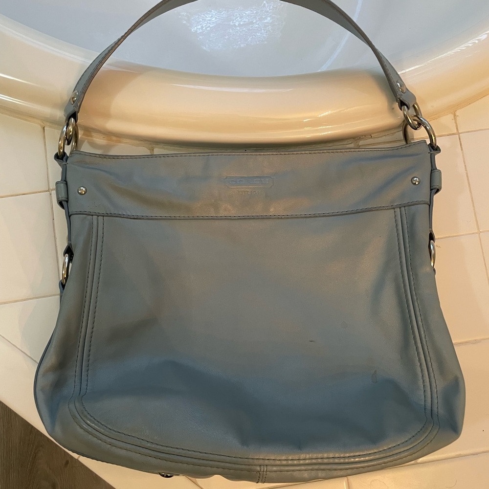 COACH purse leather baby blue